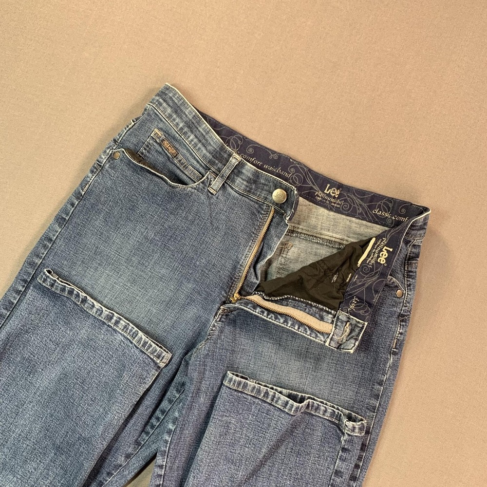 Lee Jeans Women 14 Short 32x29 Blue Regular‎ Straight Leg Mid Rise Stretch